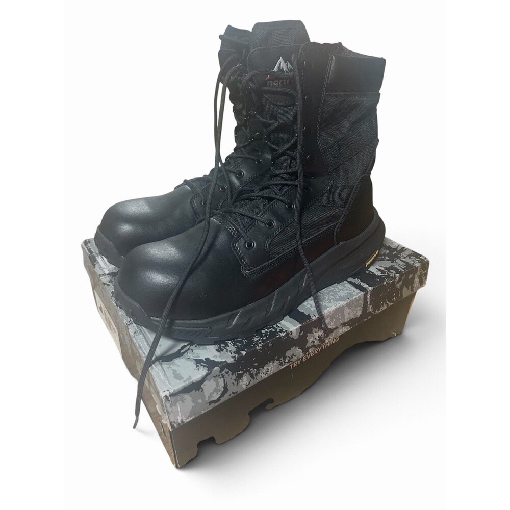 NORTIV 8 Men’s Size 13 Nano Composite Toe Work Boots Black NMUMIB2506 NIB